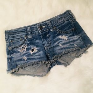Affliction Vikki Studded Jean Shorts Size 26